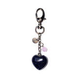 heart gemstone keyring (navy)