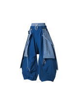 RELABEL Spatial Relations (Double Peaks) Double-Waistband Nylon Pleated Trousers Loose Curved-Leg Silhouette Casual Trousers