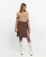 リボンタイスリットスカート _ BROWN