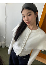 Cape Lace Frill Knit Cardigan