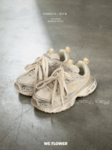 We Flower Vintage Distressed Height-Increasing, Dirty Shoes, Casual and Versatile, Dad Shoes.