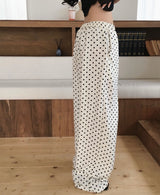 [ soft linen ] zipzip overdot long wide pt