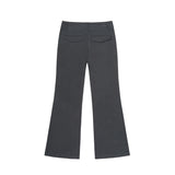 LOW-RISE TWO BUTTON BOOTS CUT PANTS (CHARCOAL)