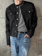 Clean crop tweed jacket(2color)