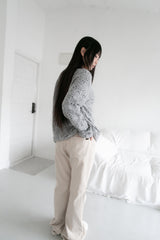 ディープネックパンチングニットトップス(2colors)