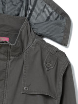 DETACHABLE HOOD FIELD JACKET CHARCOAL