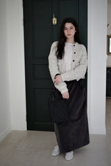 Corduroy maxi skirt, Charcoal
