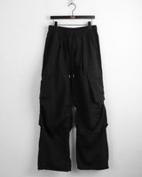 Bakin Nylon Cargo Two-Way Banding Long Wide Jogger Pants