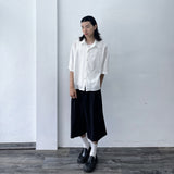 Sheer Openwork Knit Short Sleeve Shirt