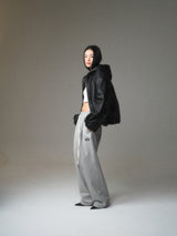 BLACK HOODED JACKET