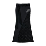 Lace Needle Maxi Skirt [Black]