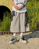 Lever Check Layered Bermuda Pants