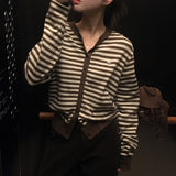 [BELLIDE MADE] ラッキー, ラウンドストライプカーディガン