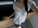 Slub U-Neck T