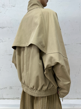RELABEL Spatial Relations (Layered) Detachable Oversized Hood Multi-plane Batwing Sleeves Revamped Harrington Jacket