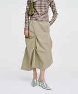 Twisted Check High-neck Top _ BEIGE