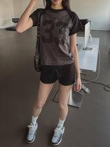 メモリーラグランセミクロップTシャツ