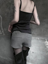 low-rise wool shorts (2color)