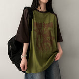 OリングカラーラグランショートスリーブTシャツ