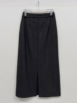 [FW] Striped Wool H-Line Long Skirt