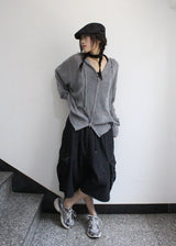 MESH KNIT HOOD ZIP-UP