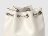 TIWI chain leather bucket bag / Cream Ivory