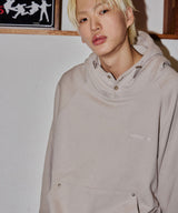 SNAP LOGO BALLOON HOODIE_BEIGE GRAY