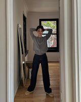 Compact cashmere round cardigan/5 colors