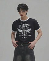 (M's) ヤチェマッスルフィットリンガーTシャツ 26SS-013