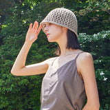 VZ ロングラベルパンチングニットバケットハット / Brown