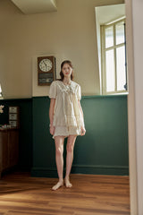 ULLALA PAJAMA Bella Short-sleeve Twp-piece Cream[24149WTSSN]