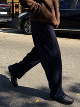 (UNISEX) Pin stripe formal wide slacks