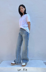 レギュラーセミブーツカットデニムパンツ code 25007