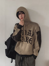 Maze Lettering Knit Hood Zip-Up