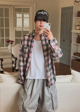 Cross-check seersucker shirt