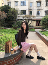 Petal satin skirt_pink