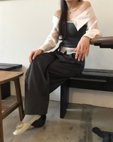 オーディナリークリーンピンタックワイドスラックス