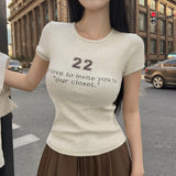 [MADE/7color] タイニーリブレタリング半袖Tシャツ