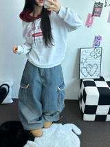 HIGH QUALITY 💍💎 LIP BALLOON PARACHUTE DENIM PANTS 🤎2 SIZE