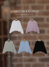 Rare Summer String Hood Blouse, Shirt (5color)