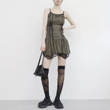 fuzzy corset lace dress