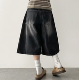 Meli Pintuck Denim Bermuda Shorts [Short & Long Selection*]