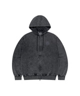 WASHED SOLAR APPLIQUE ZIP UP HOODIE