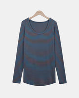 ドウェン ストライプ ロングスリーブ Tシャツ