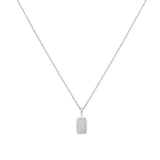 パヴェスクエアロジウムメッキ+925シルバーネックレス N064-01H