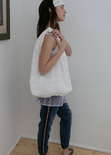 Knot Lace Shoulder Bag_White