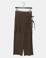 Scheme Corduroy Pleated Layered Wrap Skort Pants