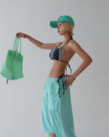 Button Big Pocket Bermuda Harem Capri Pants