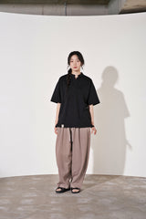 S-C オープンヘンリーネック 1/2 TEE (Black)