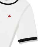KIRSH プレーンスリムフィットリンガーTシャツ【ホワイト】